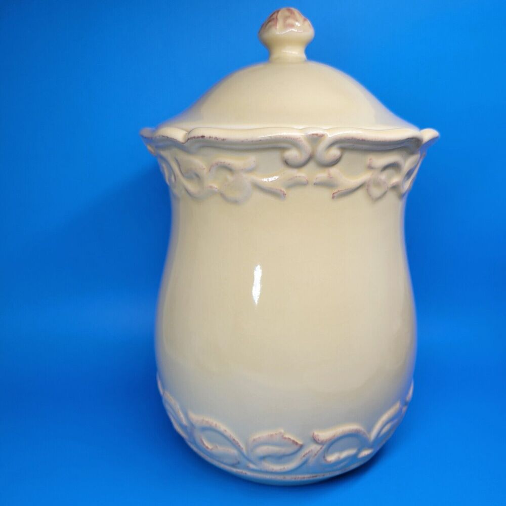 J C Penny Chris Madden Felice Yellow Large Canister 11"